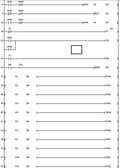 主题:三菱plc新手.关于两键选时跑马灯